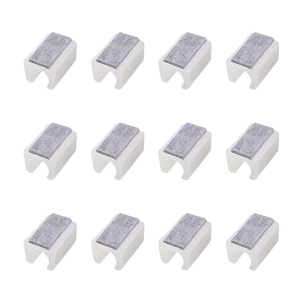TEMU 12 Protectores de plástico para patas de silla, protectores de piso rectangulares con almohadillas de fieltro, cubiertas de tubo de U para patas