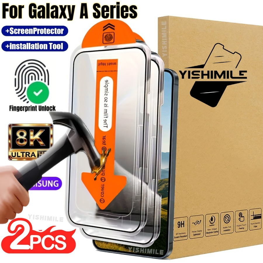 TEMU 2pcs Installation Tempered Glass Screen Protector, Suitable For Galaxy A06 A07 A15 A16 A17 A18 A25 A26 A27 A34 A35 A36 A37 A54 A55 A56 A57