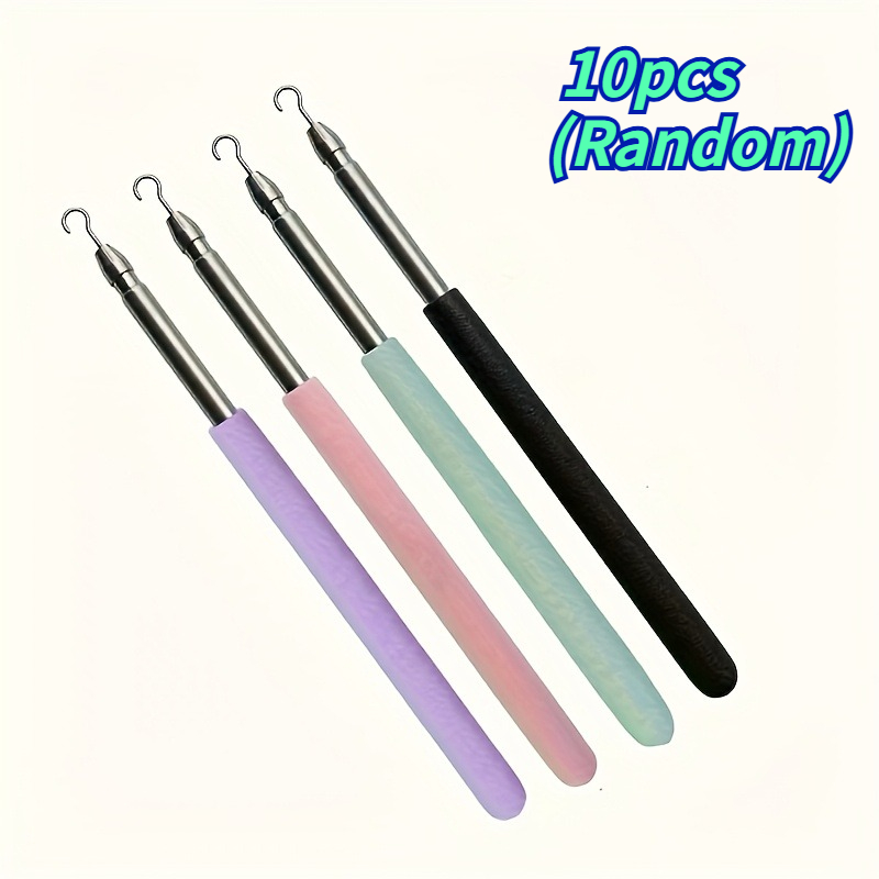 TEMU 10pcs Jewelry Clasp Helper, Stop Dropping Bracelets, 1 Hand Fastening Hook Tool For Necklaces And Watches, Durable Metal Assist Stick, Random