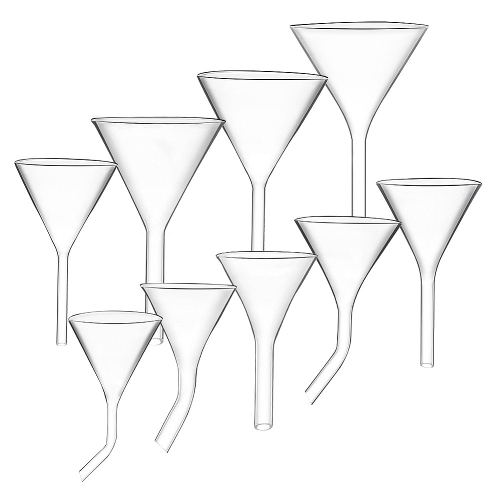 jewelry making display packaging supplies transparent glass funnel hopper for water bottle liquid transfer with   clear 20x15x10cm 9pcs
