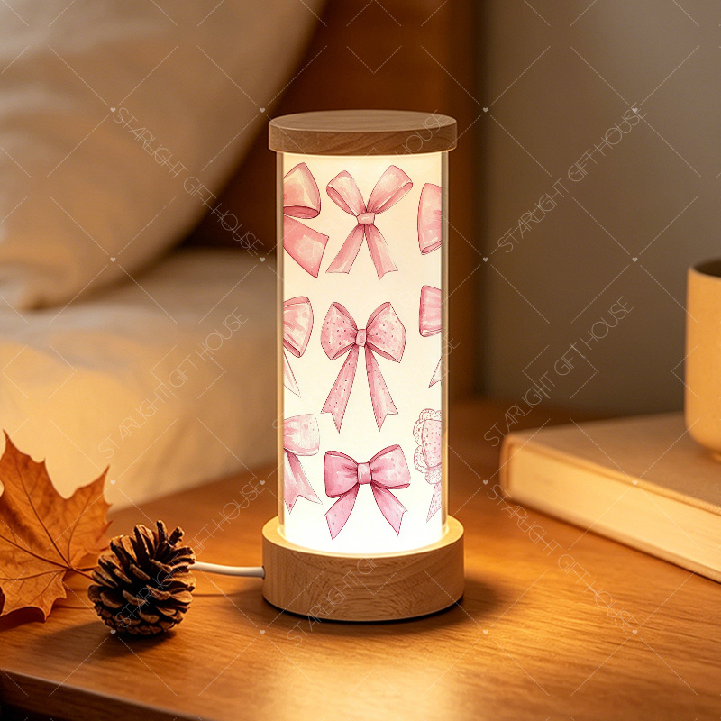 TEMU 1pc Round Downlight, Acrylic Table Lamp, 3-color Dimmable Night Light, Led Lamp, Desktop Decoration Light, Bedside Room Lamp, Party Decoration