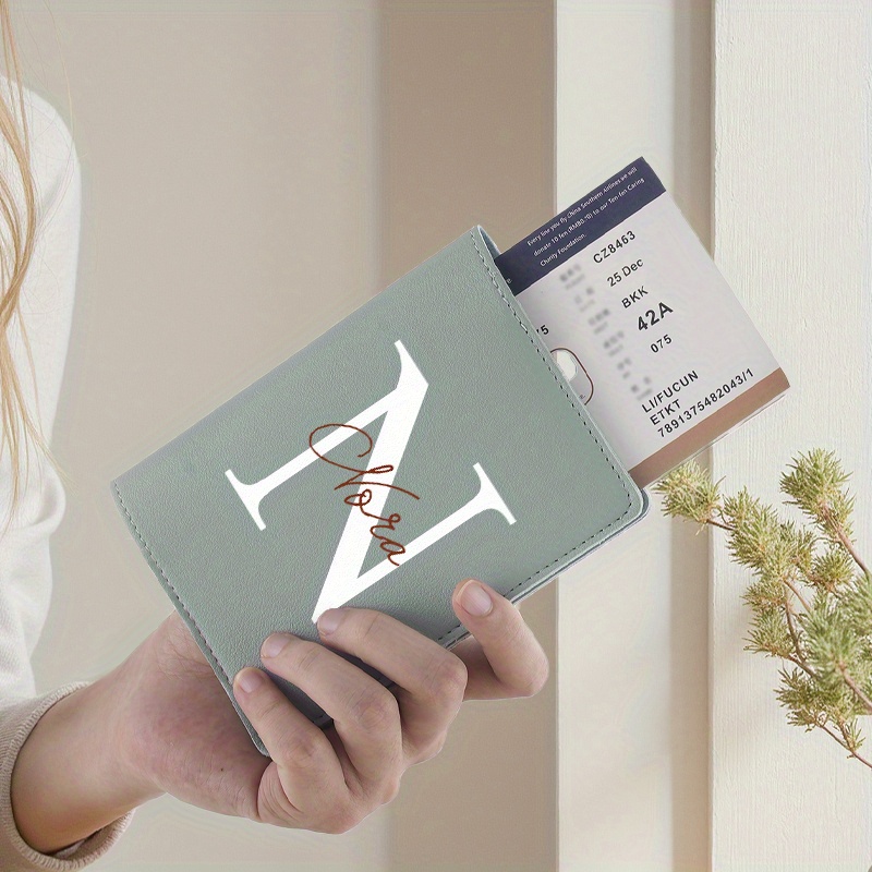 TEMU Custom Diy Lettering, Personalized Passport Holder, Business Travel , Travel Accessories, Travel Essentials, Lightweight Travel Document Pouch,