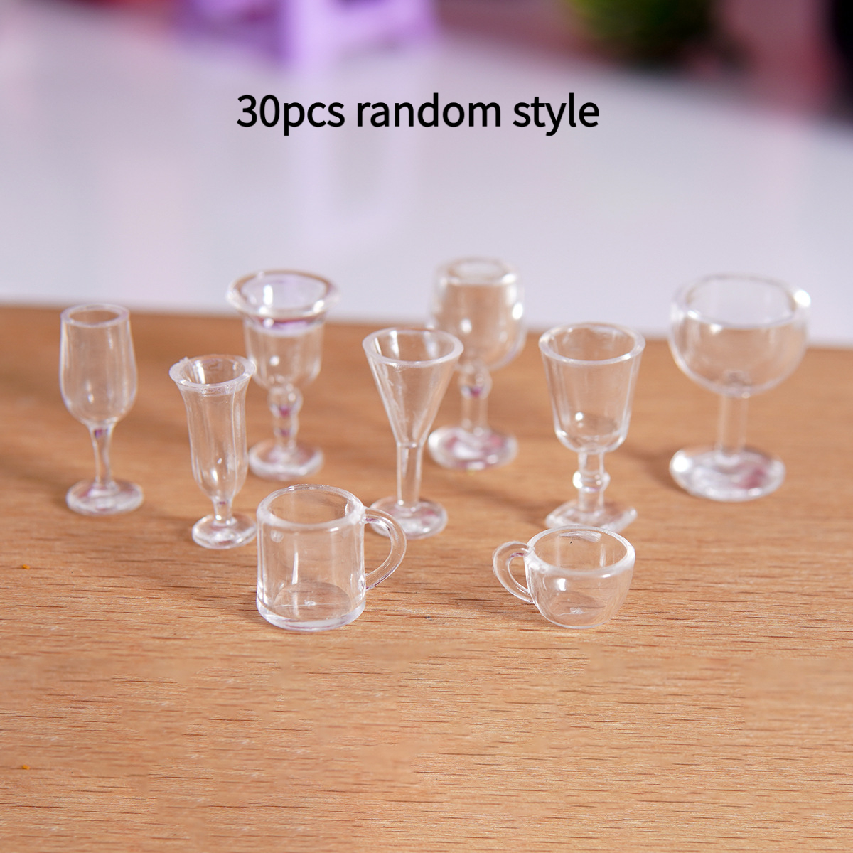 TEMU 30pcs Random Style Miniature Goblet 1:12 Dollhouse Tableware Container Miniature Cup Mini Red Wine Glass Small Cup