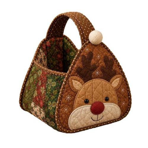 christmas character quilted carry basket shelf baskets
