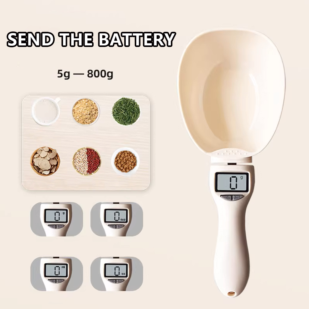 

Digital Measuring Cups And Spoons Set, Plastic, Food-safe, Portable, , With Lcd Display, For Baking & Cooking, 5g - 800g Capacity, No Battery Required