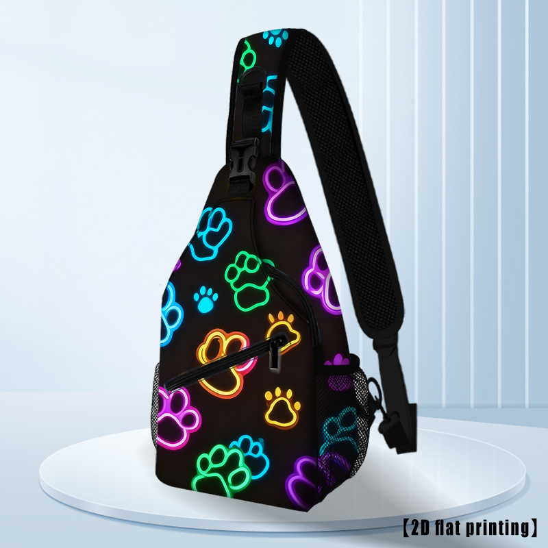 TEMU Colored (4) New Women's Chest Bag Multifunctional Fashion Print Backpack Handbag Lightweight Crossbody Bag Outdoor Sports Shoulder To Carry,