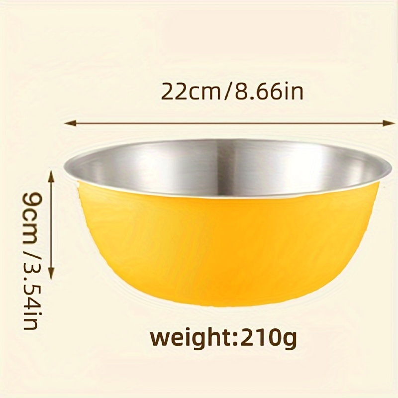 TEMU Stainless Steel Mixing Bowl With Measurement Lines For Baking, Suitable For Food Storage, Meal Prep, Salads, And Other Kitchen Tools And