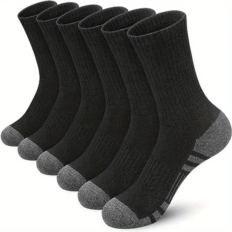 TEMU 3-pair Set In Black/gray/white, Men's Long Socks, Breathable And Soft, Thickened For In Autumn/winter, Sports Socks Suitable For Sports, Casual,