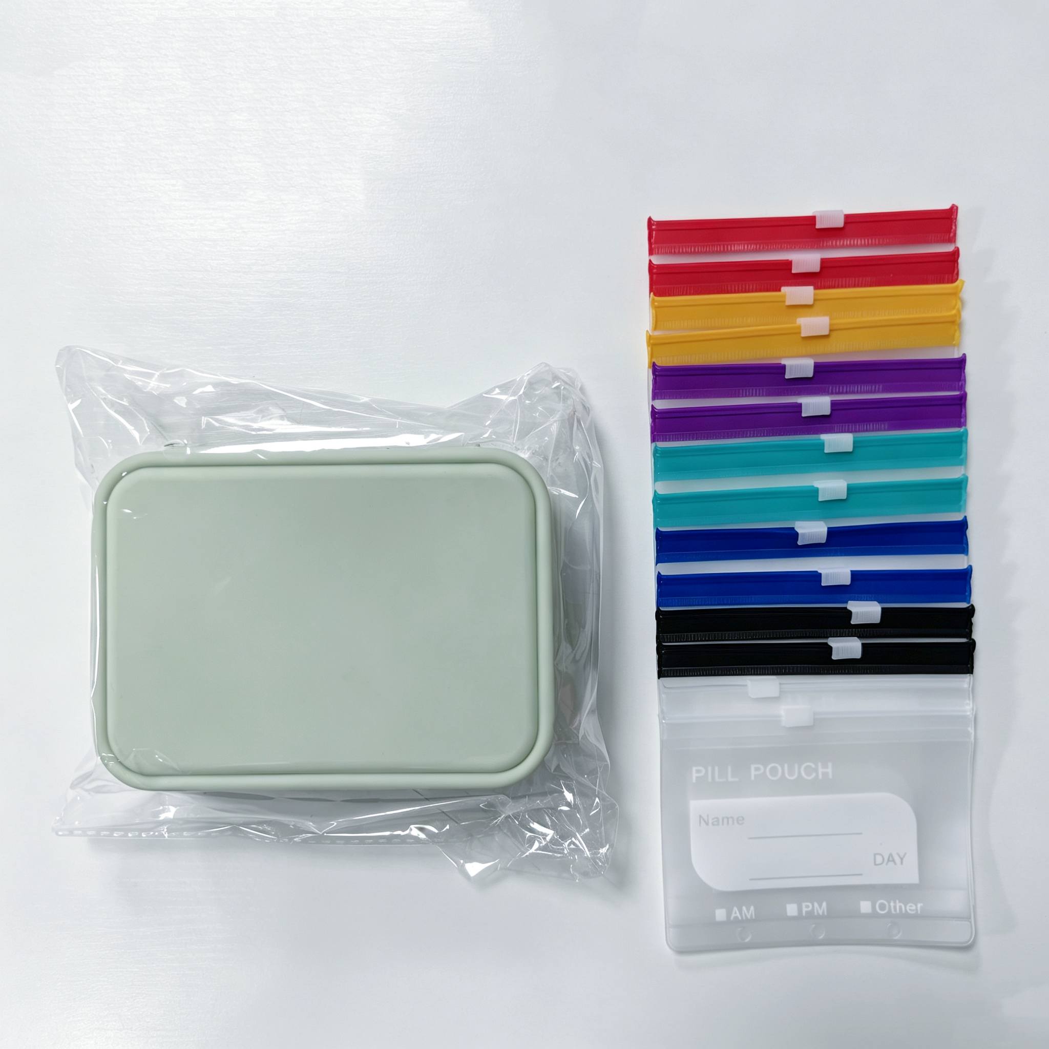 TEMU Set Organizador de Bolsa para Pastillas Impermeable, Bolsa Grande Semanal para Pastillas, 14 Bolsas para Pastillas con Código de Color ,