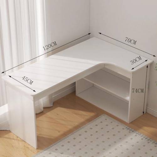 white l shaped desk office desk computer table home desk with bookshelf table for work study writing gaming