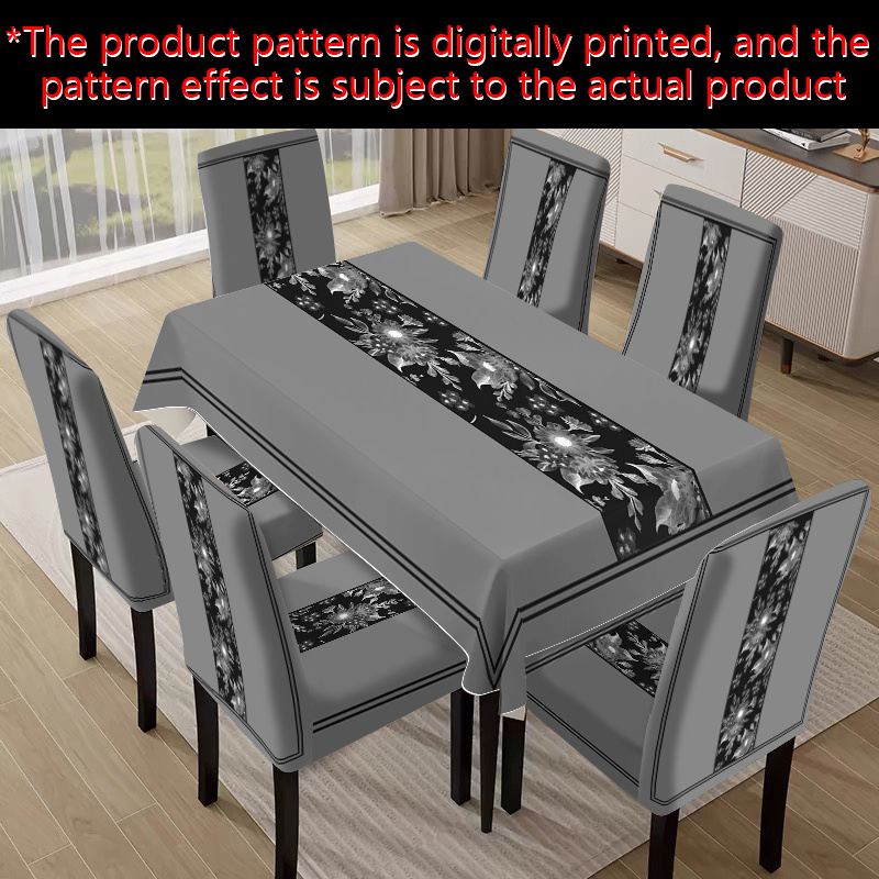TEMU The Retro Style Features Floral Patterns With A , Making The Chair Covers And Tablecloth Set Easy To Clean And Reusable. Are Attractive And