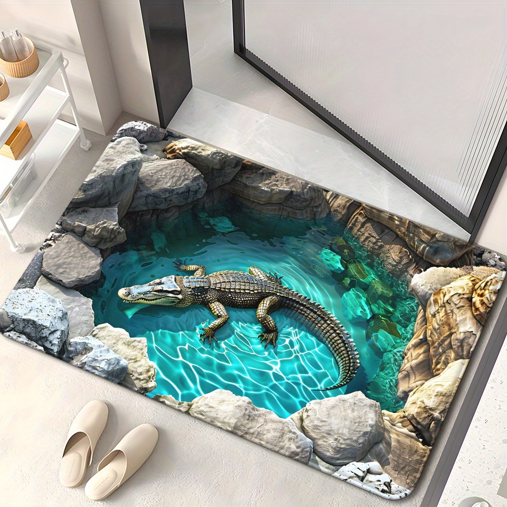 3D Optische Täuschung Fußmatte 50x80 Cm – Rutschfester Teppich Für Eingang, Bad, Küche & Wohnbereich