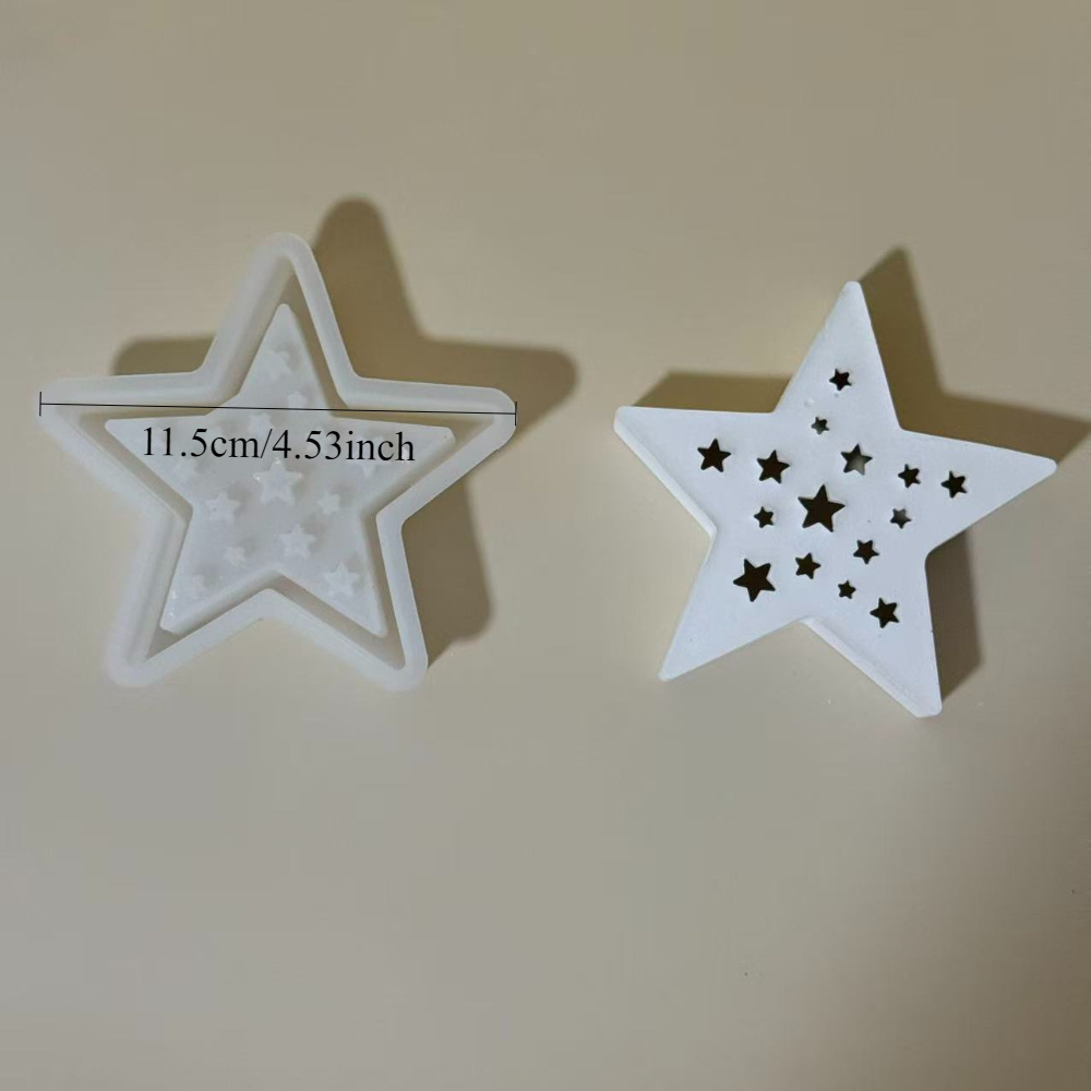 Christmas Series Pentagram Ornaments, Silicone Mold For Hollow Making, Resin Liquid Mold