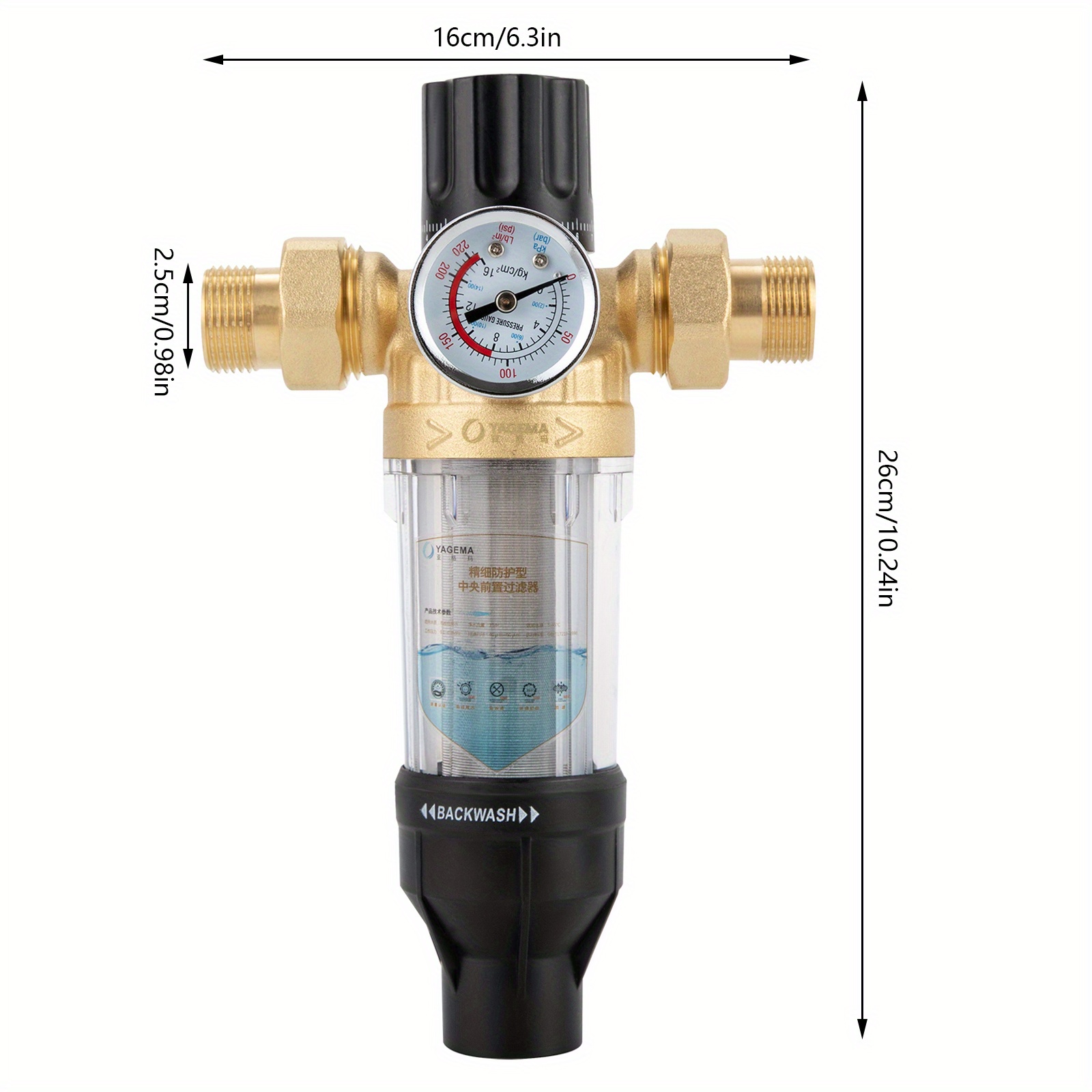 TEMU Reusable Flowing Fine Filter, Tap Water Filter, Water Filter, Pre-filter Sediment Filter Water Hose Sediment Filter