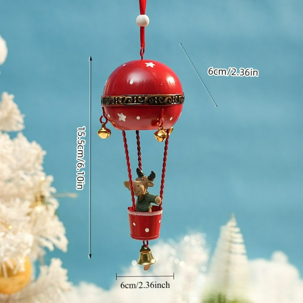 TEMU 1pc Christmas Painted Decoration Small Pendant Hot Air Balloon Christmas Tree Elk Snowman Santa Claus Creative Pendant Holiday Atmosphere Layout