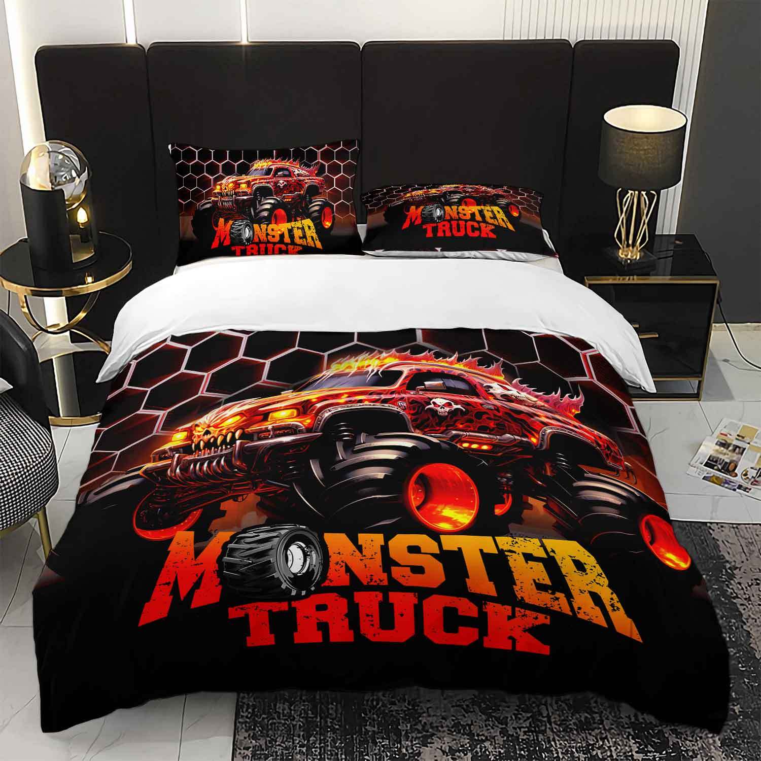 boys monster truck twin comforter