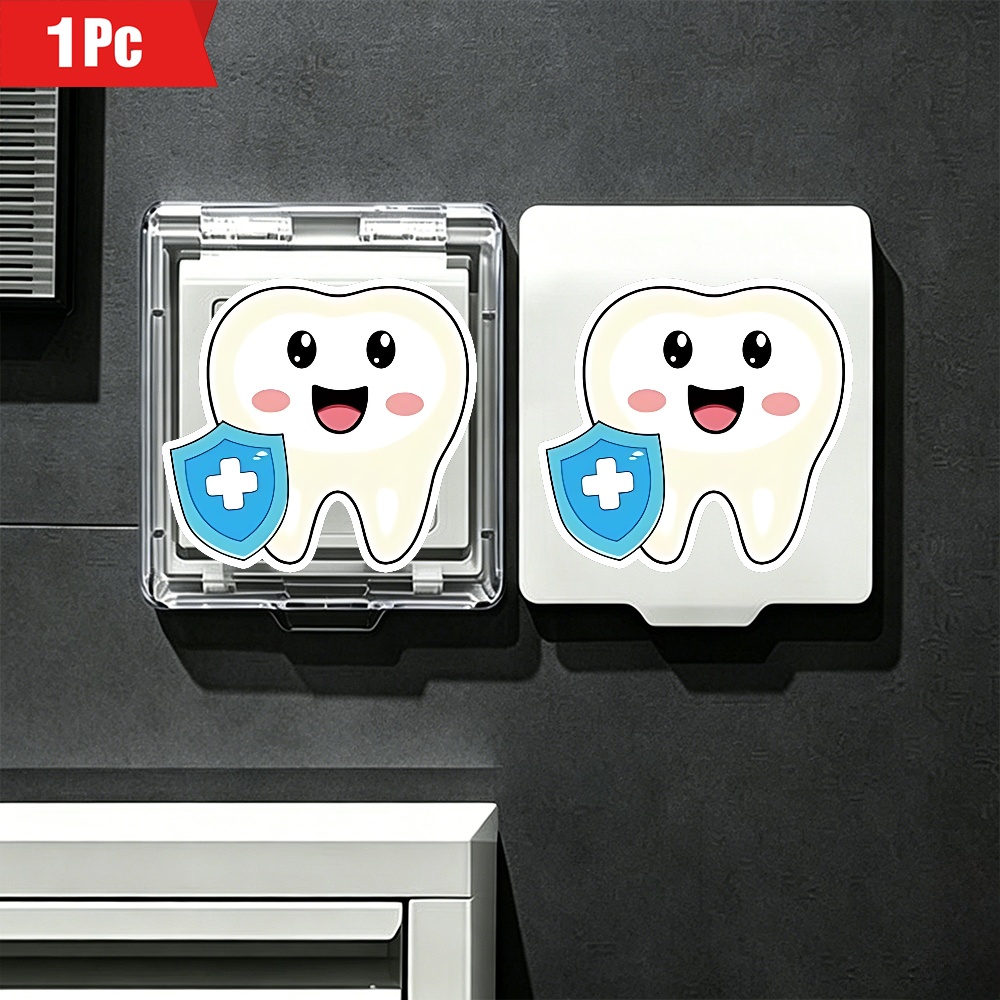 Cute Tooth with Blue Shield Plastic Socket Cover