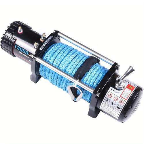 Autodayplus 13000LB Electric Winch 12V With Synthetic Rope – IP68 Waterproof – For Jeep Truck 4WD – Orange