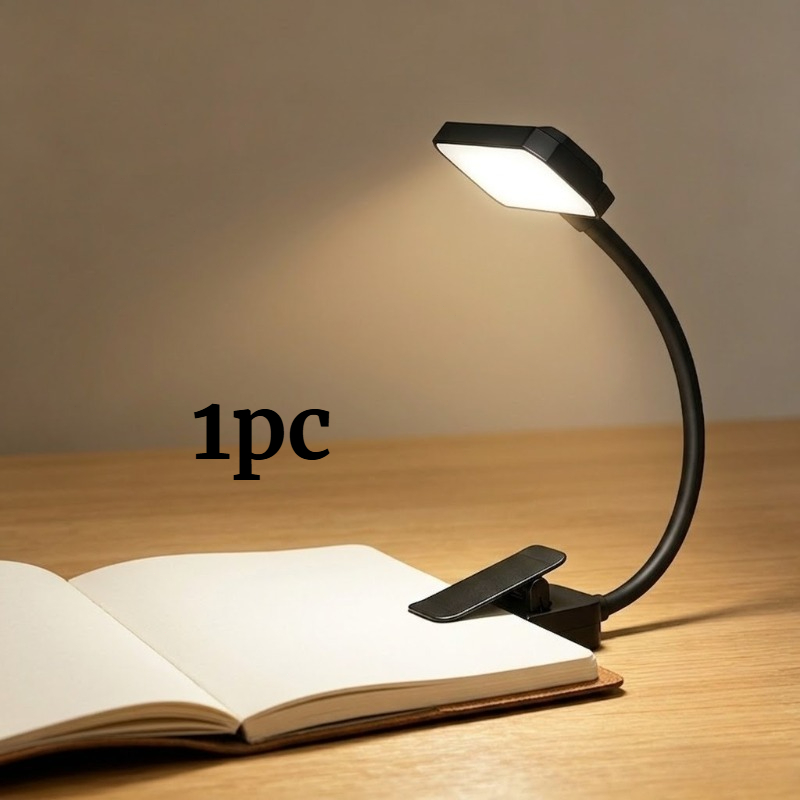 TEMU Lucchetto LED da a d'oca flessibile a clip, confezione singola, ricaricabile USB, lampada da tavolo portatile a clip, nuovo aggiornamento con