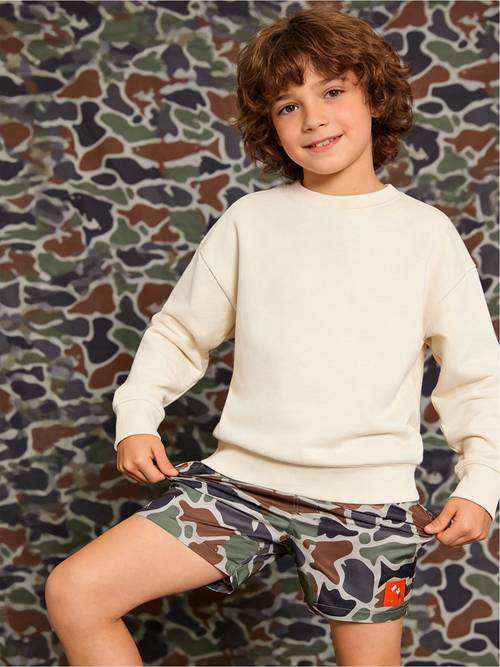 camouflage color block graffiti youth shorts basketball sports shorts casual style baseball shorts youth unisex breathable shorts for outdoor