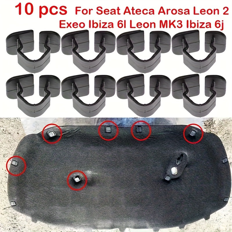 10pcs Engine Hood Cover Insulation Pad Clip | Suitable For Bora Golf, For A3 A4, Leon, Octavia - Material: Other Plastic