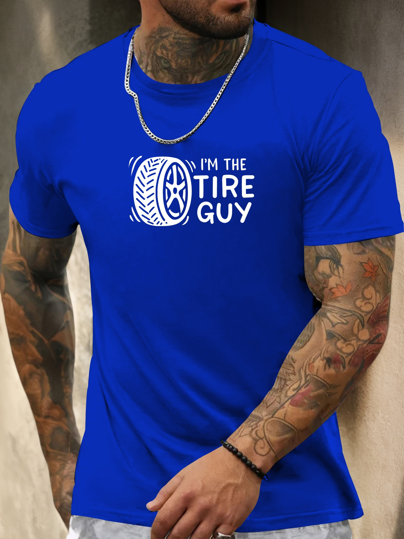 men's funny tire technician graphic t shirt 
