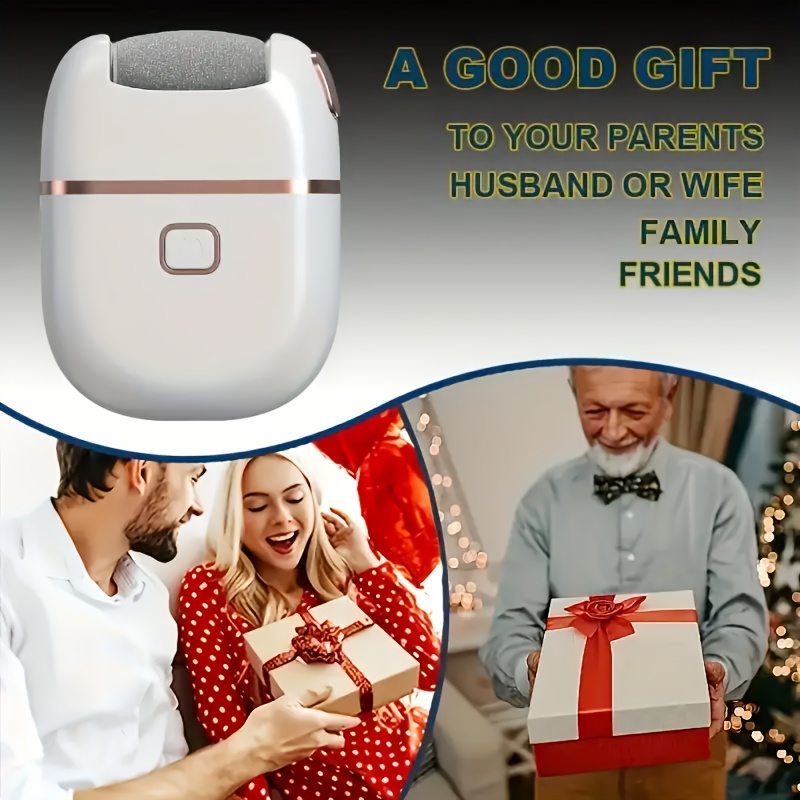 1 Máquina eléctrica recargable para el cuidado de los pies, elimina rápidamente callos y piel muerta, beige claro, fácil de limpiar, adecuada para una exfoliación suave de los pies, carga USB, portátil y fácil de usar, trata pies agrietados y secos, beige claro, viene con tres cabezales de molienda