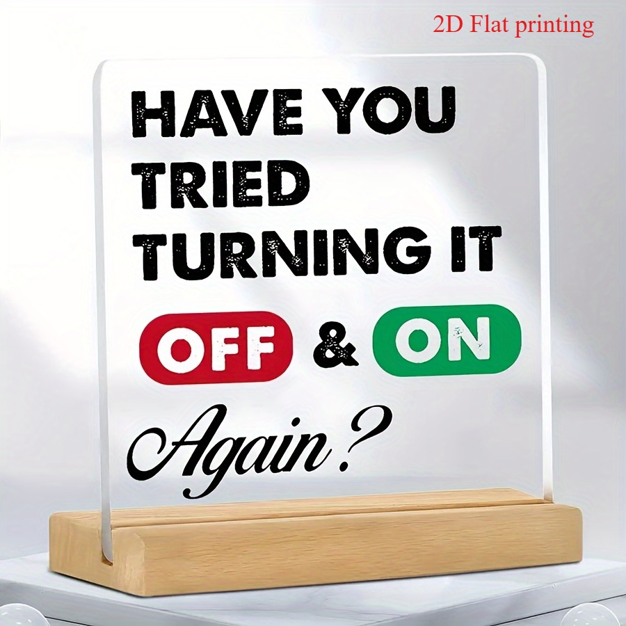 TEMU 2d Flat Printing, "have You Turning It Off And On Again?" With Red And Green Indicators, Office Cubicle Decoration And Gifts, Cubicle Wall Art |