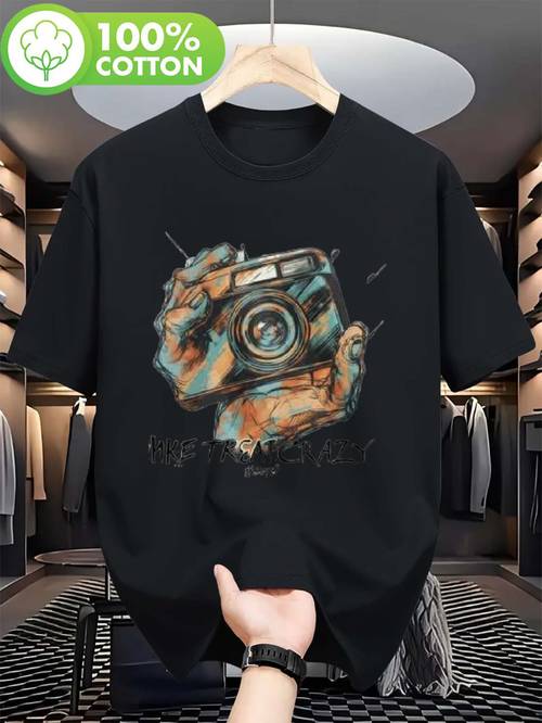 mens retro t shirt with hke treatcrazy hewb vintage photog gear design crewneck shirt videographers tech houses white
