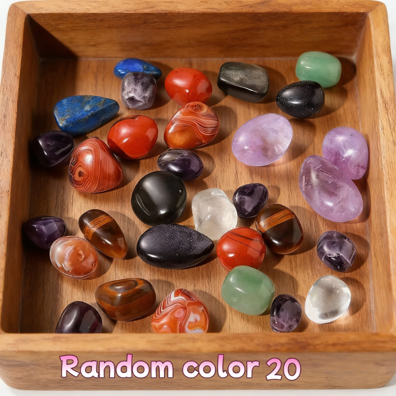 E-shop 20-teiliges Set, 30+ Arten Großpackung Gesteins- Mineralien-Wissenschaftsexperimentier-Set, Gesteinssammlung, Trommelbruchstücke, geeignet für