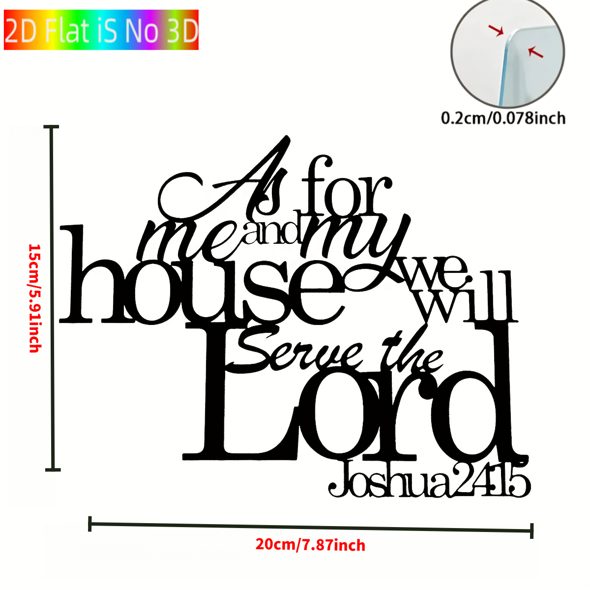TEMU 2d Flat, 2d Flat Wall Art Featuring The Bible Verse: "i And My Household Will Serve The Lord." This Christian Decoration Is Perfect For Homes,