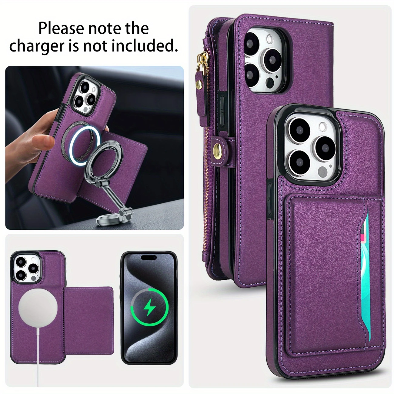for iphone 16e 16 15 14 11 pro xs xr xs max se 2022 7 8 plus wallet case for women support wireless charging with rfid blocking card holder wallet detachable magnetic phone case crossbody strap details 7