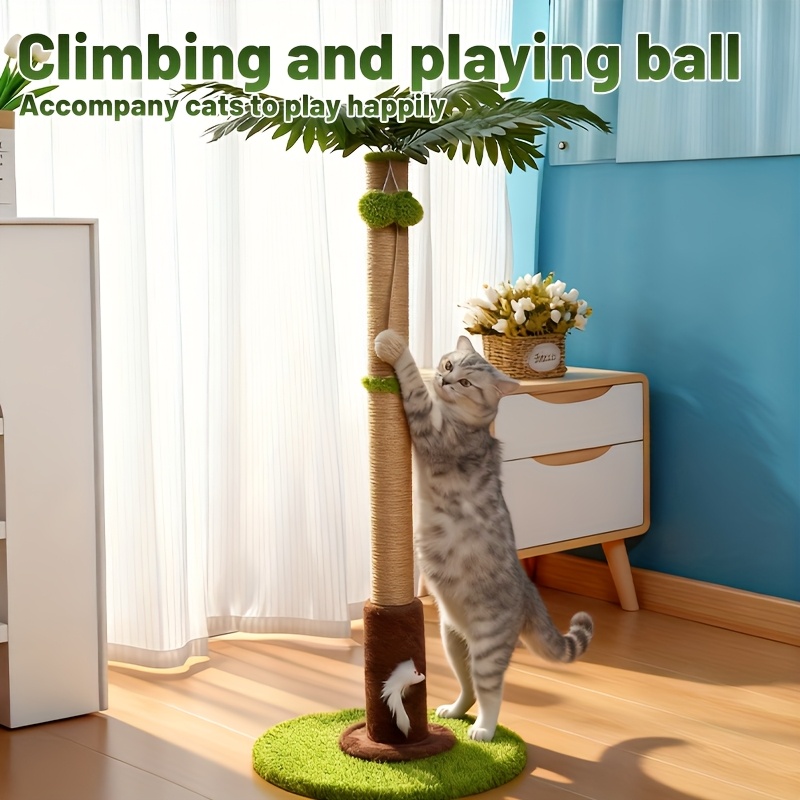 TEMU Space-saving Tree Climbing And Scratching Post, Durable Sisal Scratching Surface, Multi-level Cat Climbing Frame For Indoor Cats, Compact Cat