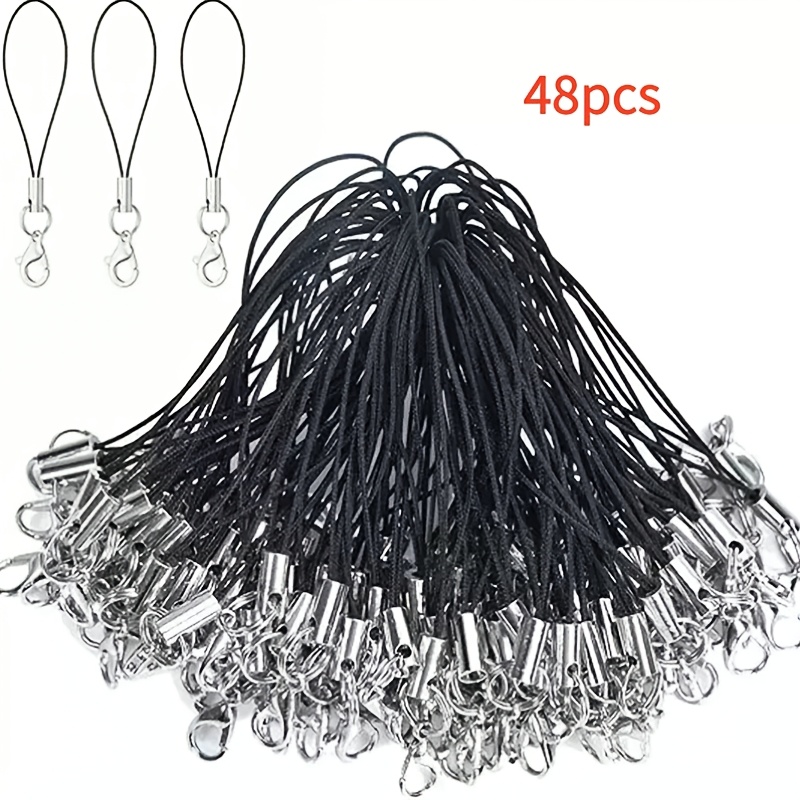 TEMU 48pcs Of Mobile Phone Straps With Lobster Clasps, Easy To , Handmade Colorful Small Lanyards, Multifunctional Small Lanyards, Suitable For Diy