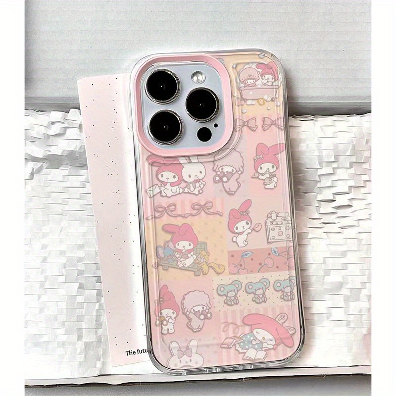 

Sanrio Cute Bunny And Melody Transparent Cartoon Phone Case Suitable For /15/14/13/12/11/6/7/8/8 Plus Tpu Soft Case 13 Mini/xs Max/xr/16 Pro Max Exquisite And Beautiful Cute Girl Phone Case