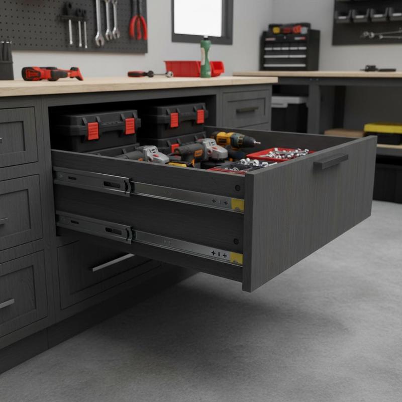 Full Extension Drawer Slides, 1 Pair, Lockable Telescopic Slides, 1500 Mm, Drawer Slide Load Capacity 113.4 Kg, Side-mounted Slide Rail With Ball Bearing And Locking Mechanism