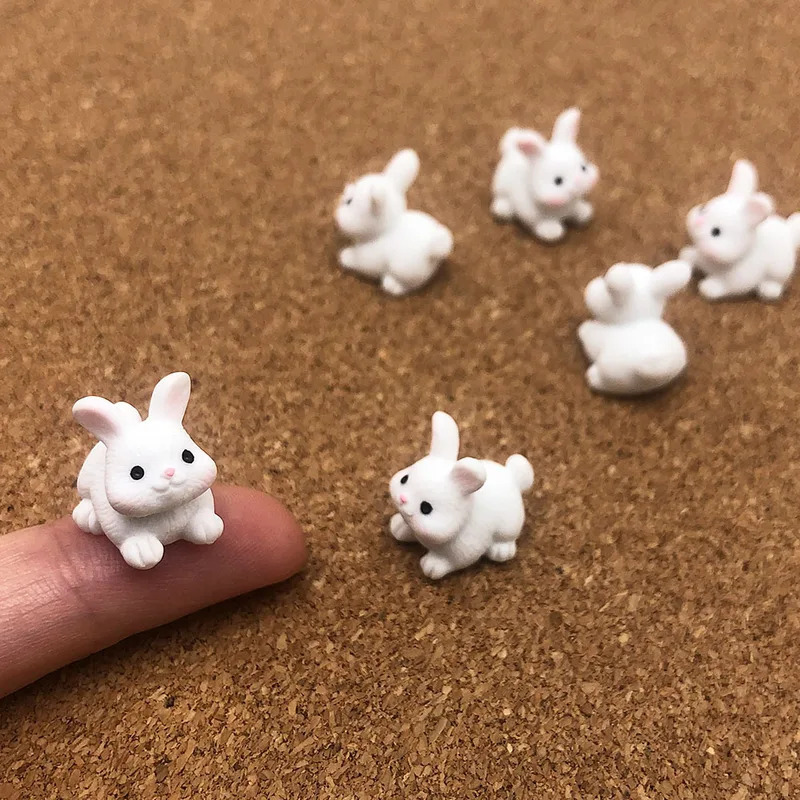 

5/10pcs Adorable Mini Resin Rabbit Miniature - Garden Ornament, Micro Landscape Diy Crafts Decoration