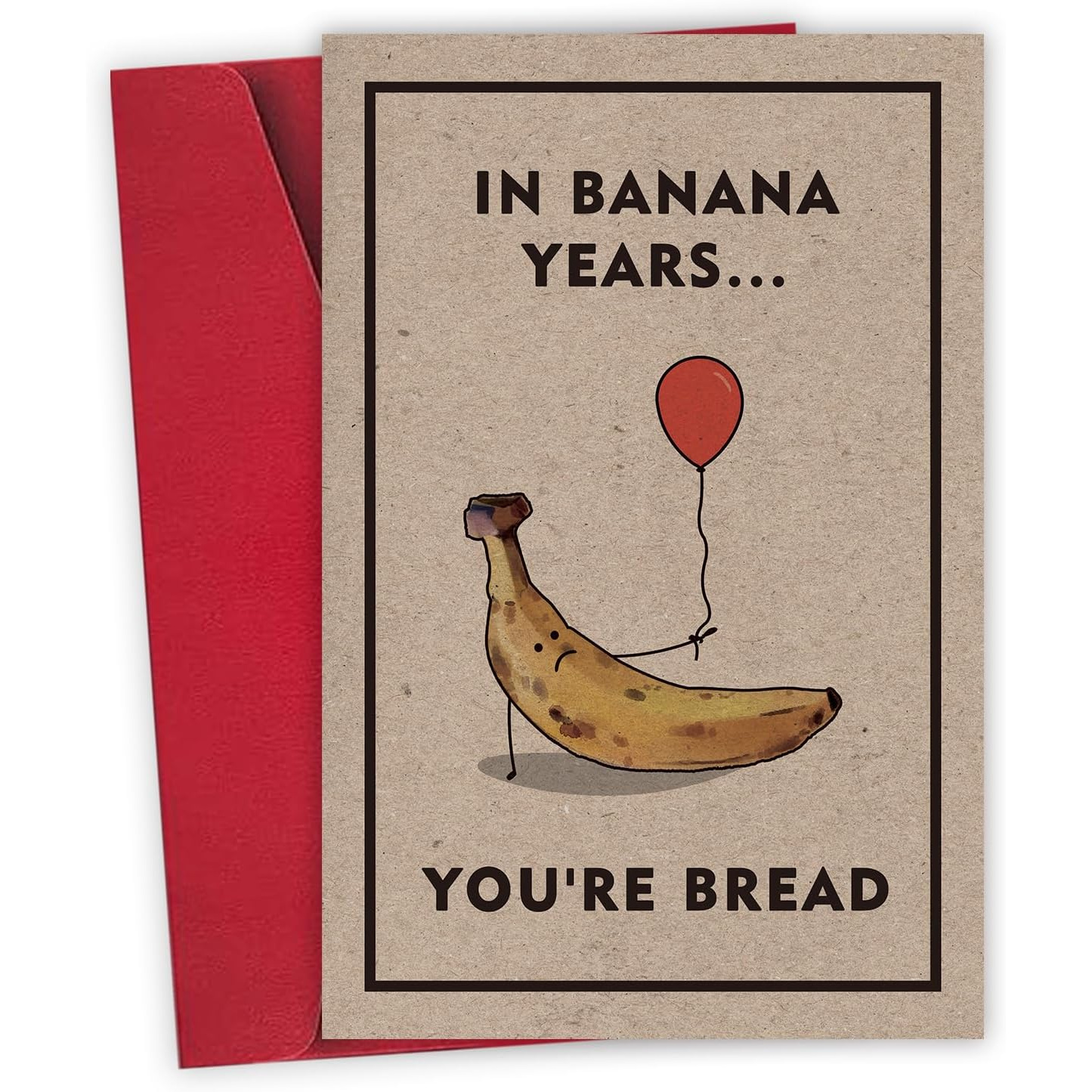 TEMU Humorous Banana Bread Birthday Card, Perfect Birthday Gift For , Men And Women, Featuring Banana Bread Card With "in Banana Years, You're Bread"