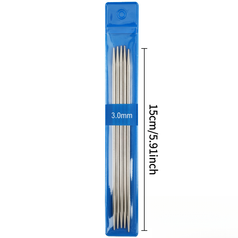5pcs/pack Double Pointed Knitting Needles Set, 15cm Short Stainless Steel Needles, 13 Sizes , 1.5mm-5.0mm Double Pointed Knitting Needle Kit, Suitable For Hats, Scarves, Socks And Dolls, Baby Shoes