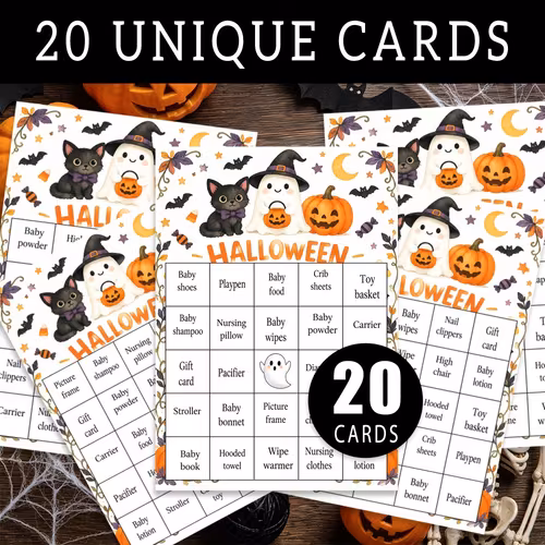 Bingo Cards 20pcs Trick-Or-Treat Game