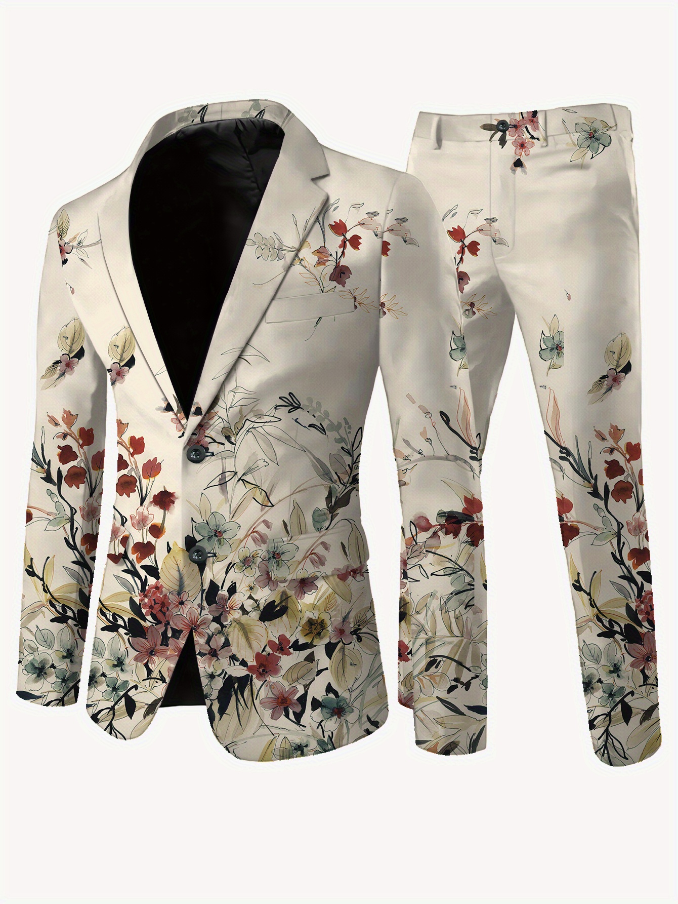 suit trousers mens european and   floral suit   code multicolor 0