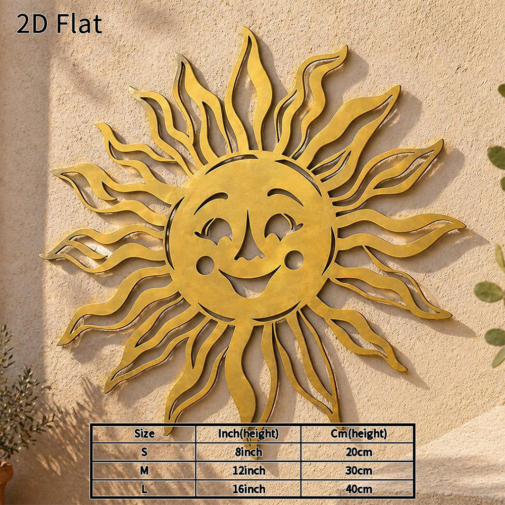 TEMU 2d Flat, 1pc Metal Wall Art 2d Flat Rustic Decor Heavy Duty Golden Plaque For Indoor Outdoor Garden Patio Room Housewarming Birthday Gift, 2d