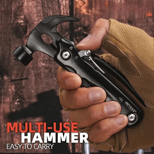 item picture 2pcs heavy duty 12 in in multi tool pocket hammer tool kit with locking mechanism compact portable screwdriver pliers wrench saw bits for camping car repair diy survival multi function tool for men