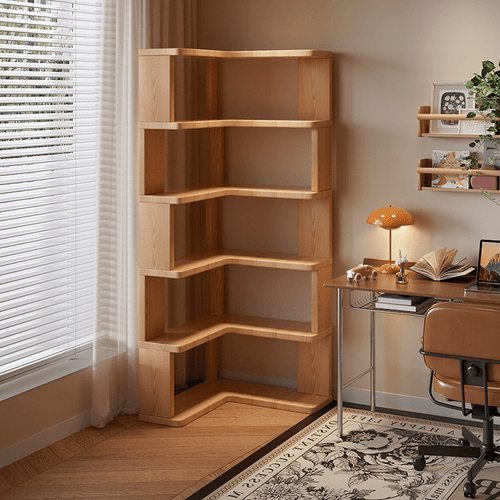 1pc all solid bookshelf small apartment dead corner 90 degree right angle design perfectly utilizes wall corners non large capacity tiered storage l shaped tiered large capacity