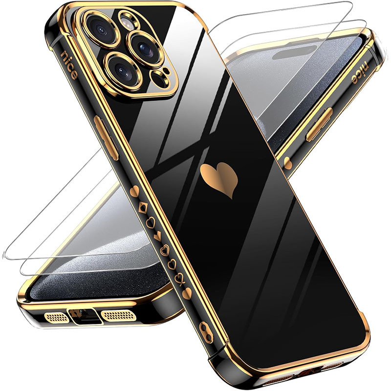 TEMU Phone Case: 3 Pcs[1x Phone Case And 2x Screen Protectors] Phone Case Suitable For Iphone 17e 17 Pro Max 17 16 15 14 13 12 Pro Max With Tempered