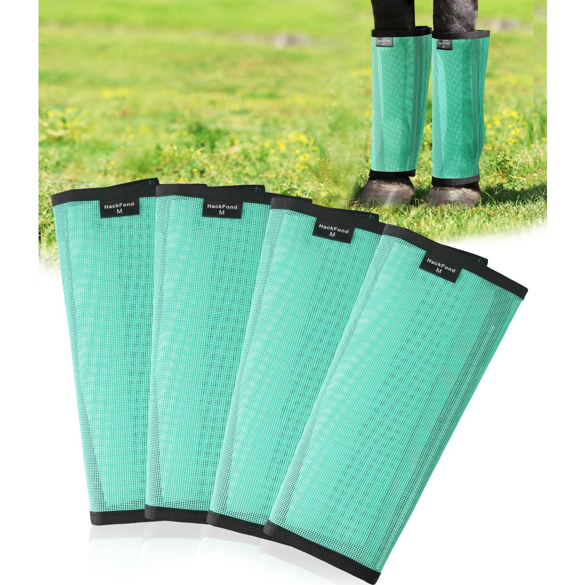 TEMU Breathable Mesh Horseshoe Anti-fly Boots - Horse Insect Anti-grab Leg Cover, Comfortable Horse Leg Cover, Suitable For Grass, Riding And Daily