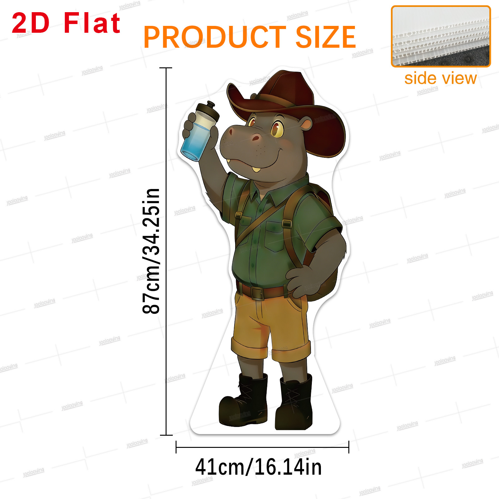 TEMU 1pc Birthday Party 2d Flat Festival Party Photo Booth Photo Props Stand Festival Celebration Decoration Sign Cute Hippo Main Pattern Cardboard
