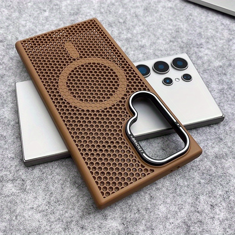 Etui za telefon - Poletni etui za telefon, ki odvaja toploto, z zračnim satovjem in magnetnim nosilcem za objektiv, združljiv s S25Ultra,