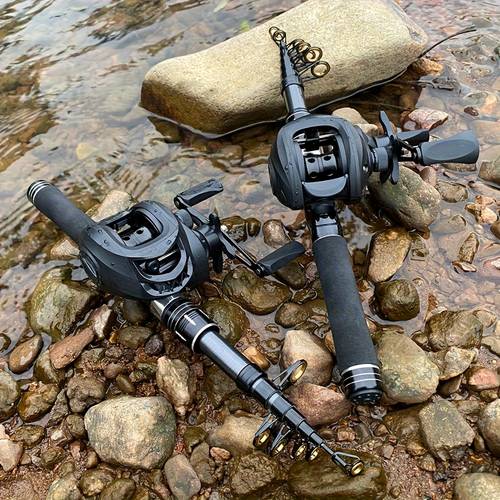 item picture 1 5 1 8 4 durable long casting fishing rod set telescopic portable hard carbon fiber sea fishing rod high speed ratio 7 2 1 spinning reel combo suitable for mobile sea fishing spinning rod professional