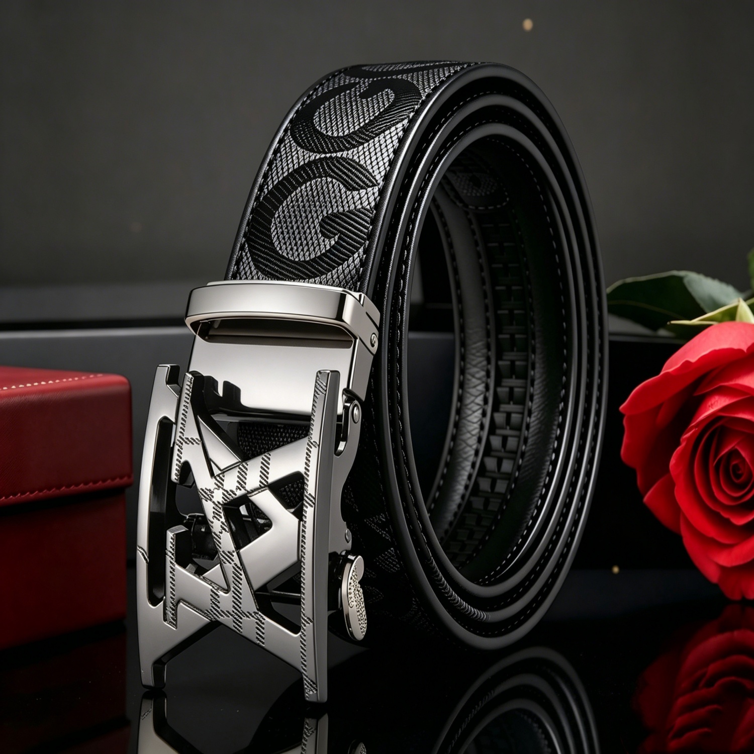 Image of Stylish Alloy Men Belt For Women Alloy Alloy - Fashion Daily Decoration Jeans Belt - Fashion Letter Perfect Accessory For Business And Casual Belt